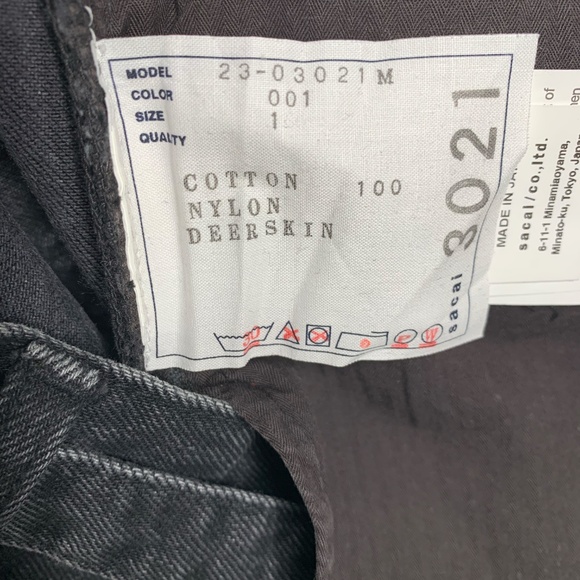 Sacai Boot Cut Washed Black Denim Pants - Picture 6 of 7